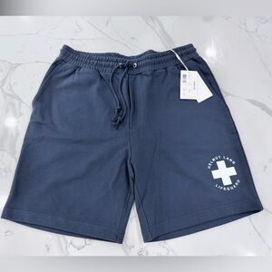 NWT Mens Helmut Lang Navy Cotton Drawstring Lifeguard Shorts
